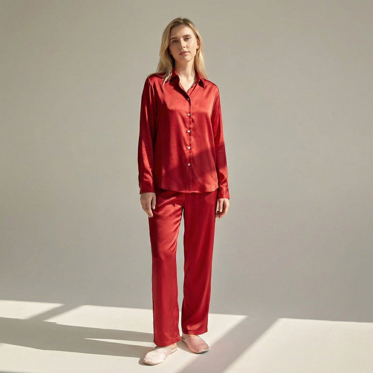 Women’s Long 100% Mulberry Silk Pajama Set
