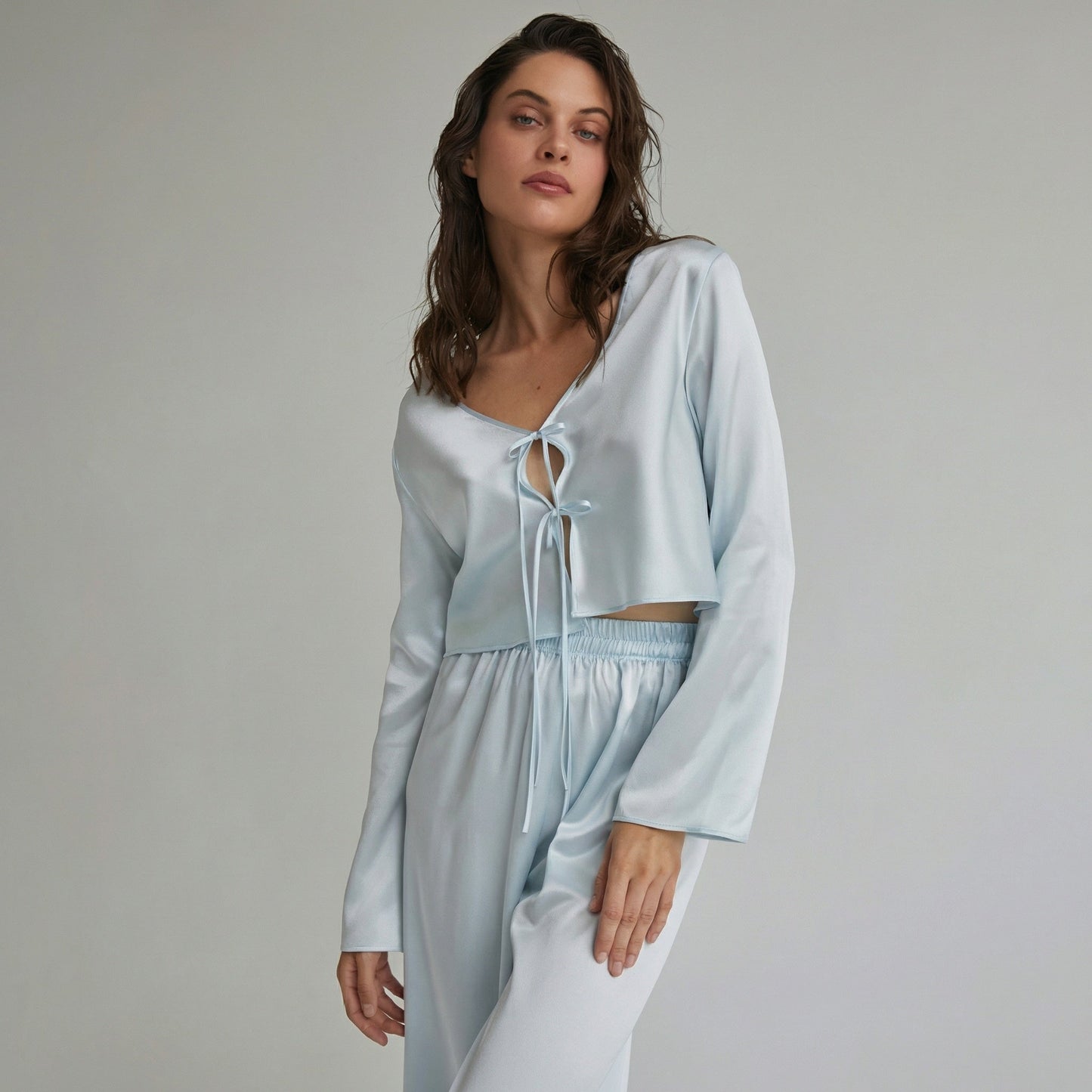 Women’s Long 100% Mulberry Silk Pajama Set