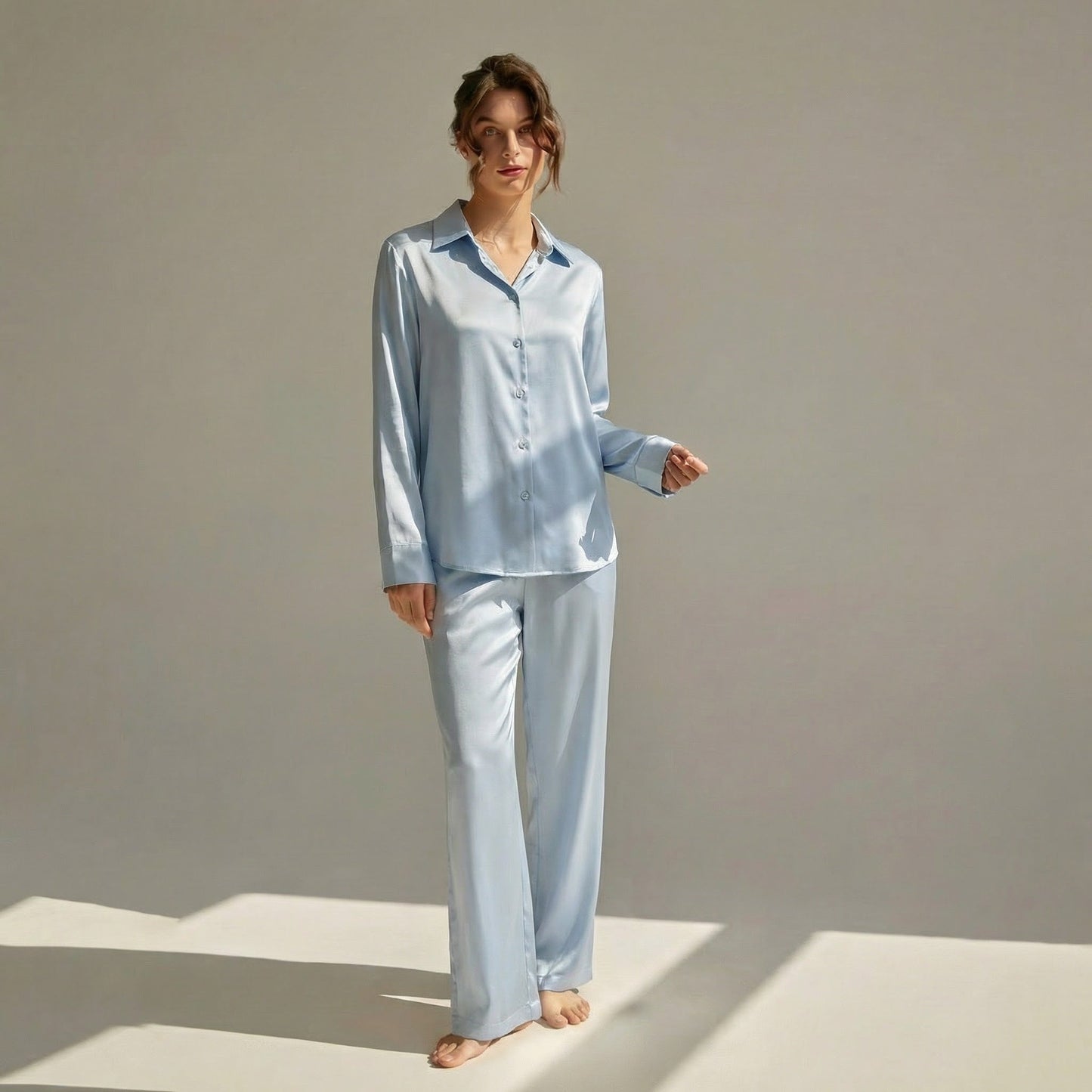 Women’s Long 100% Mulberry Silk Pajama Set