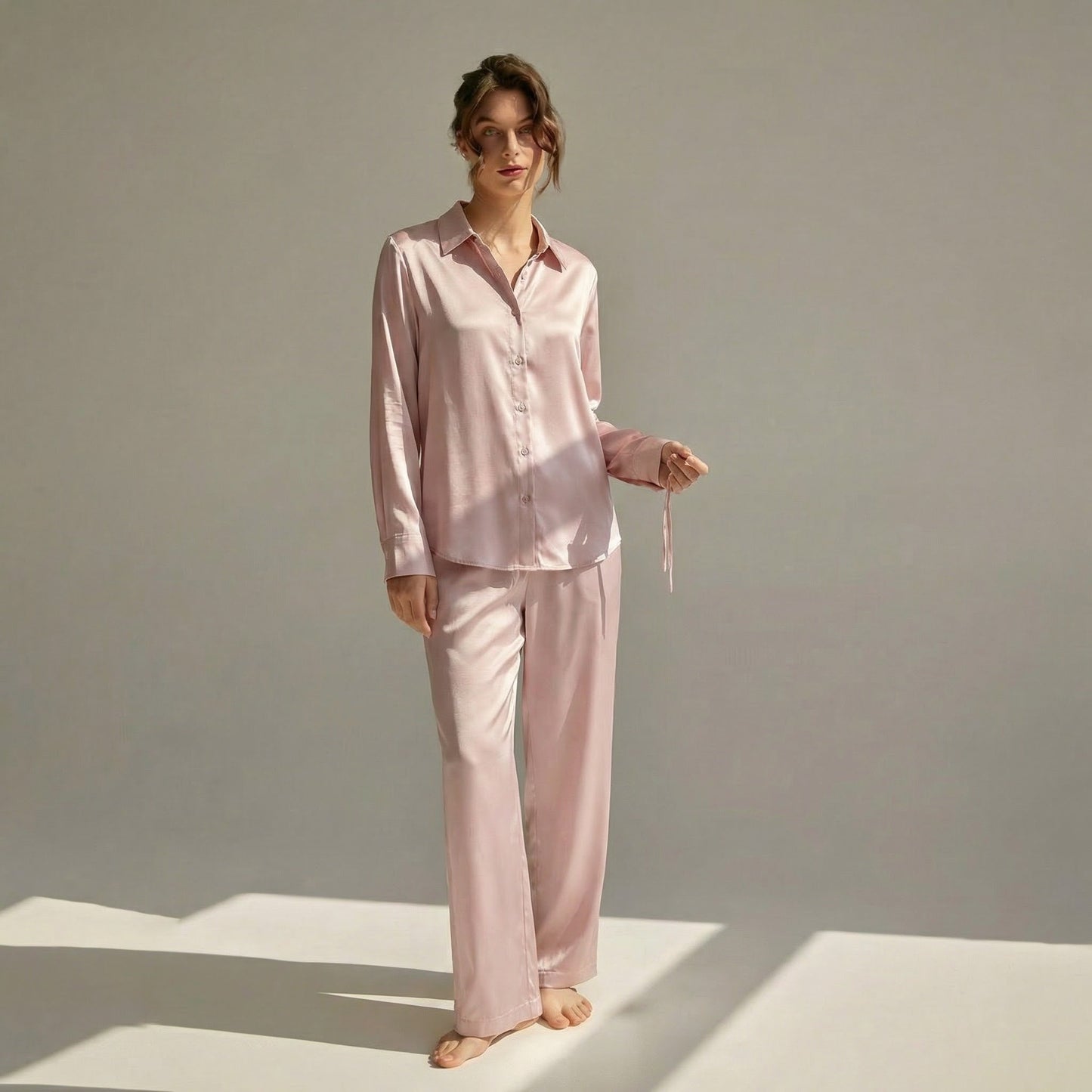 Women’s Long 100% Mulberry Silk Pajama Set