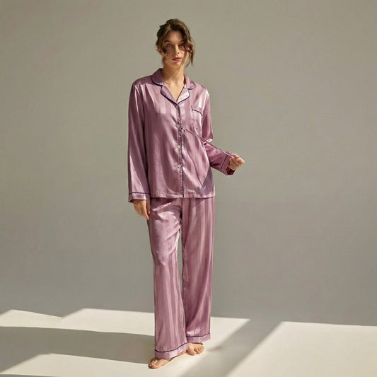 Women’s 100% Silk Long Sleeve Pajama Set