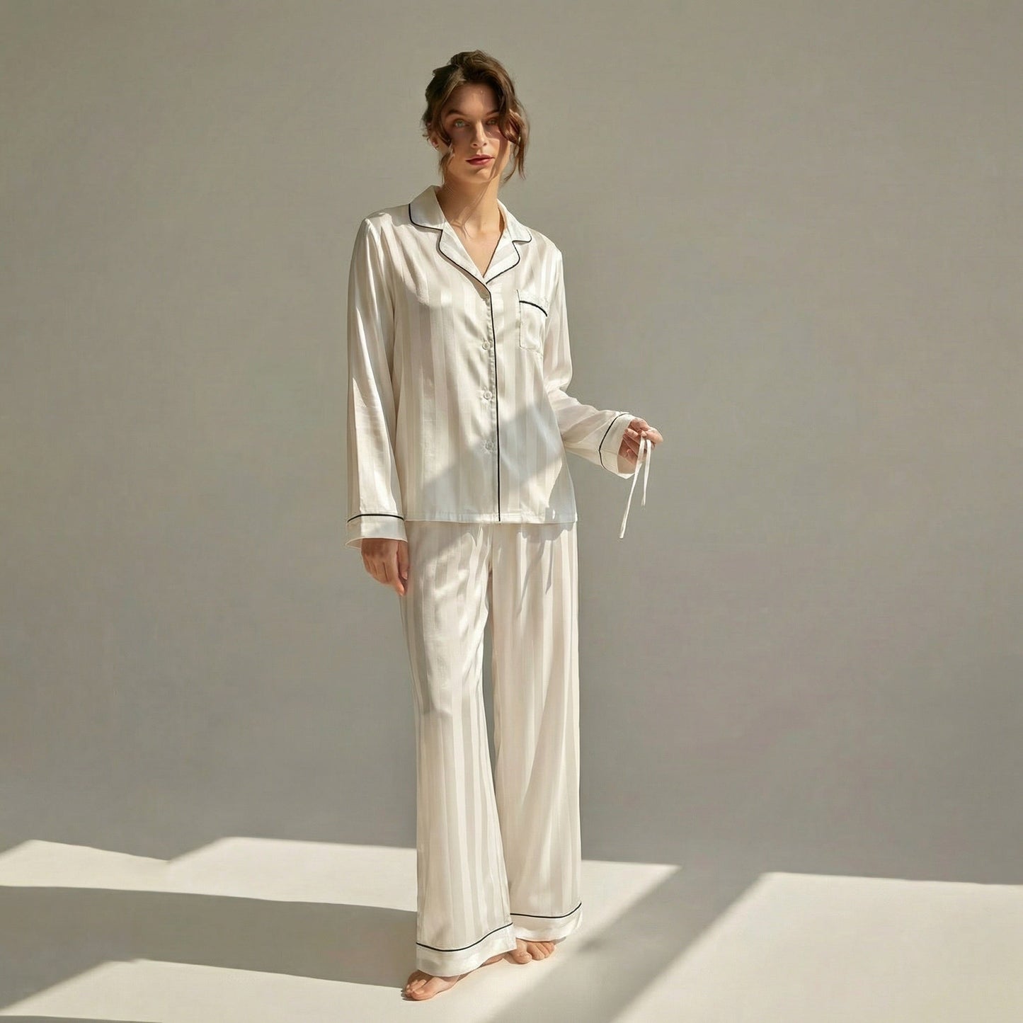 Women’s 100% Silk Long Sleeve Pajama Set