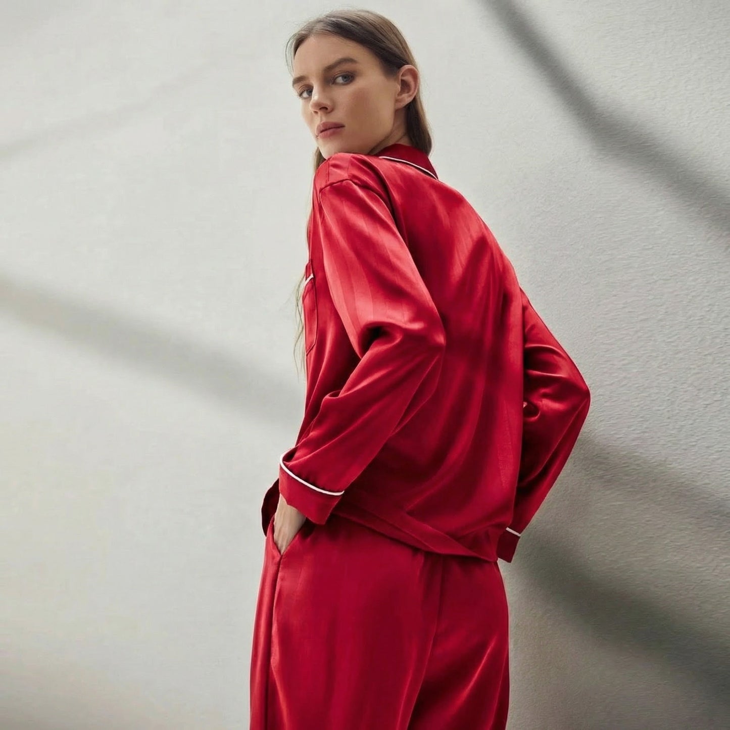 Women’s 100% Silk Long Sleeve Pajama Set